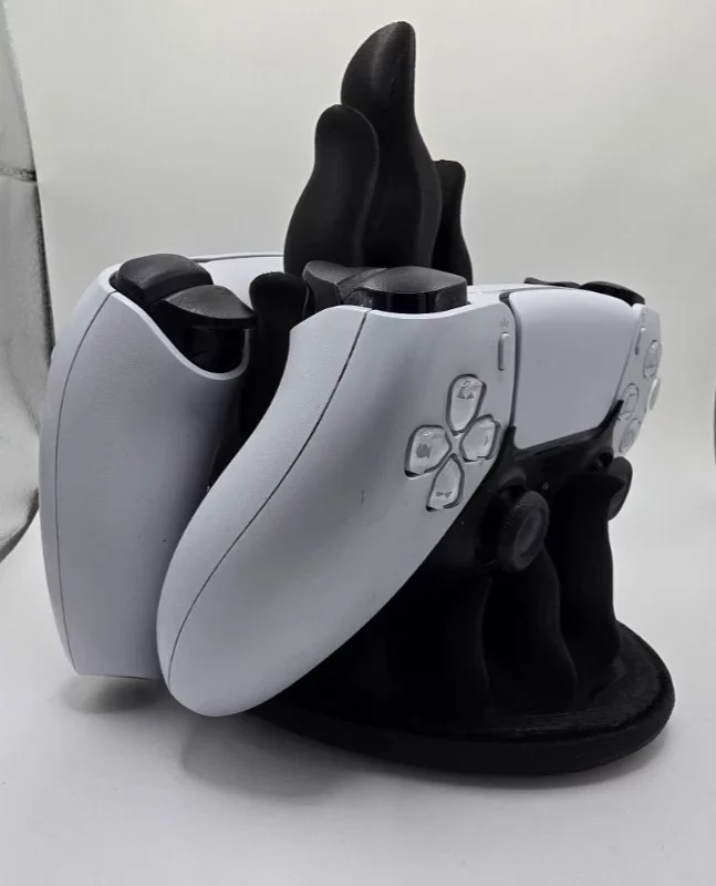 🔥 PS5 Controller Stand – Black Flame Base – Stylish Display Holder