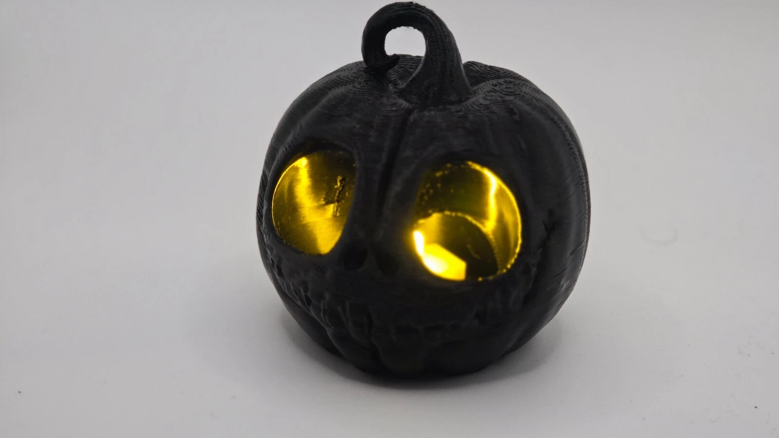 π Spooky Black Pumpkin with Golden Eyes β Creepy Cute Halloween Decor π€β¨