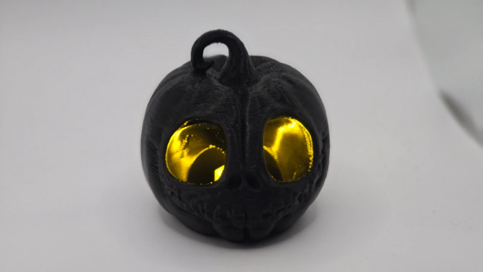 π Spooky Black Pumpkin with Golden Eyes β Creepy Cute Halloween Decor π€β¨ - Image 4