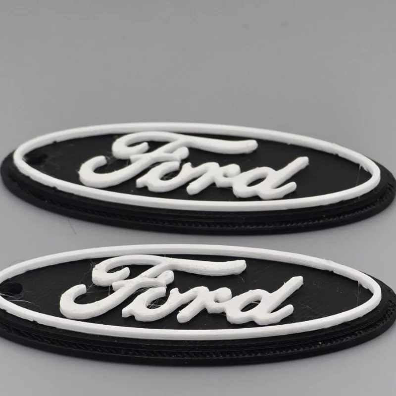 2x FORD WHITE Keyring Key Chain Keyfob Holder for FORD Car Van and Truck Keys