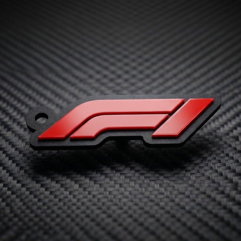 2x F1 Style Keyring Red Black Motorsport Racing Keychain Gift Car Fans RACING