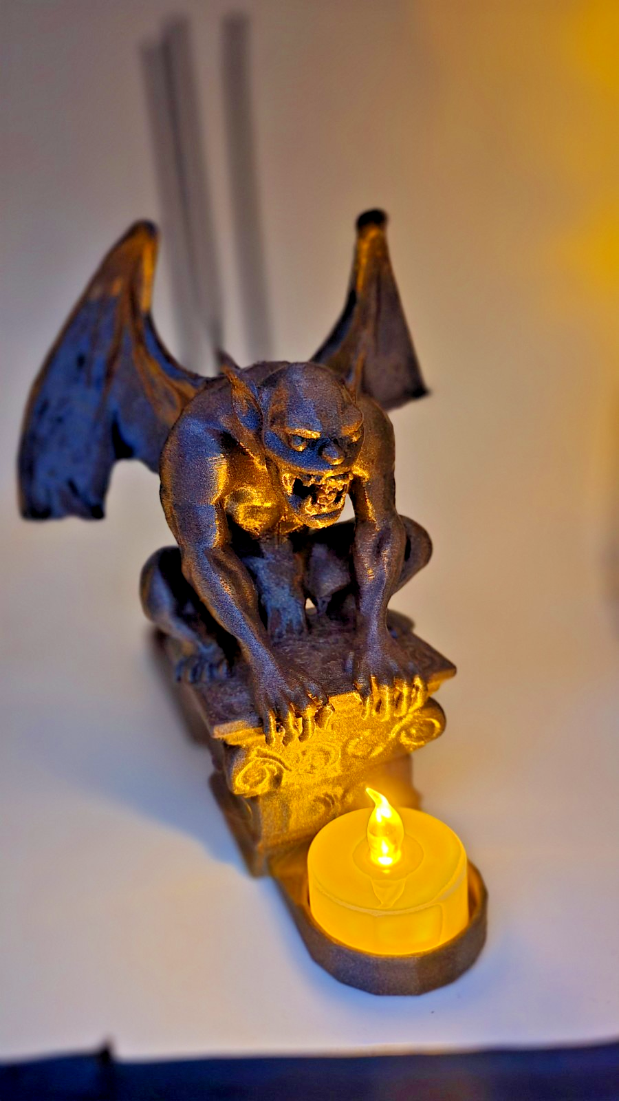Gargoyle Incense & Tealight Holder Black Gothic Statue Demon Ornament Decor SIL - Image 5