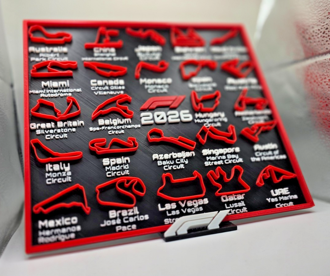 F1 2026 Race Track Display with Stand RED F1 Logo - All Circuits Included - Gift - Image 3