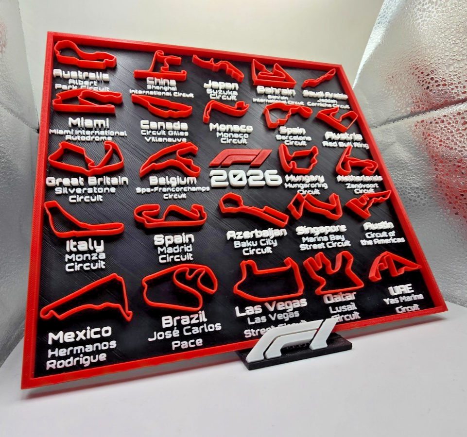 F1 2026 Race Track Display with Stand RED F1 Logo - All Circuits Included - Gift - Image 4