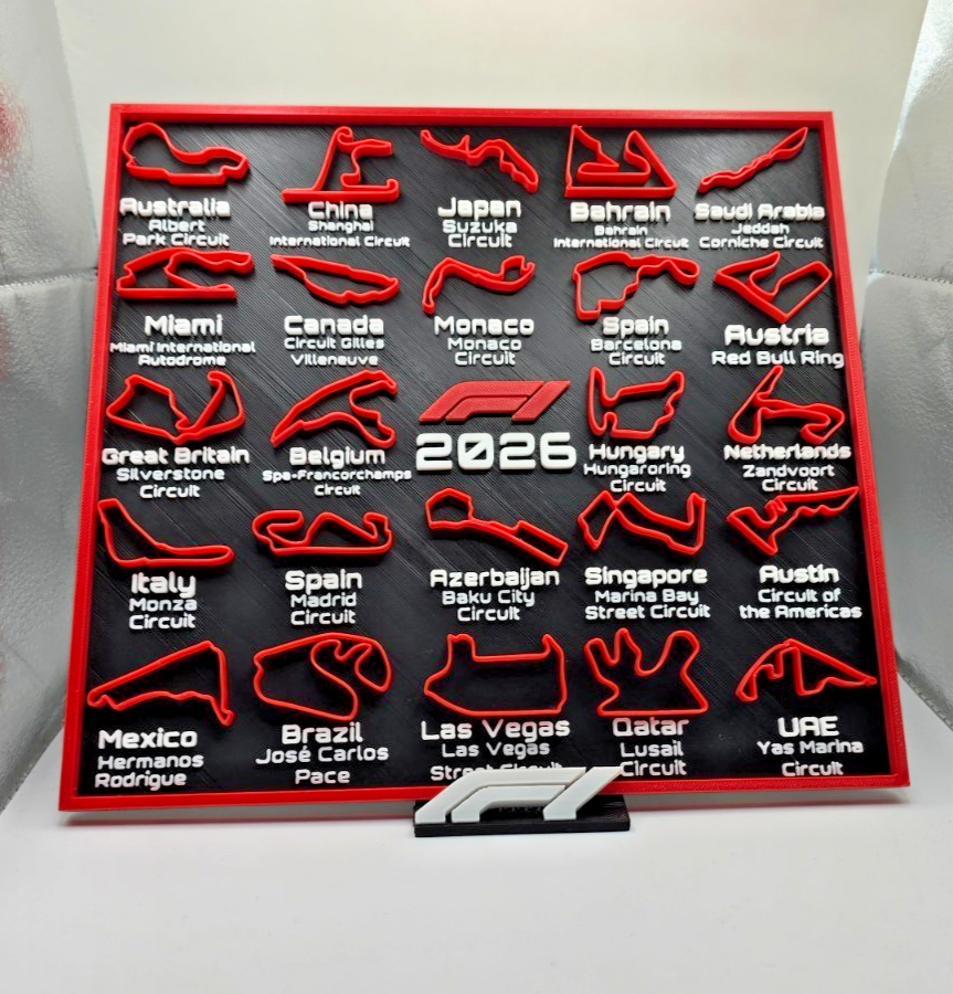 F1 2026 Race Track Display with Stand RED F1 Logo - All Circuits Included - Gift - Image 5