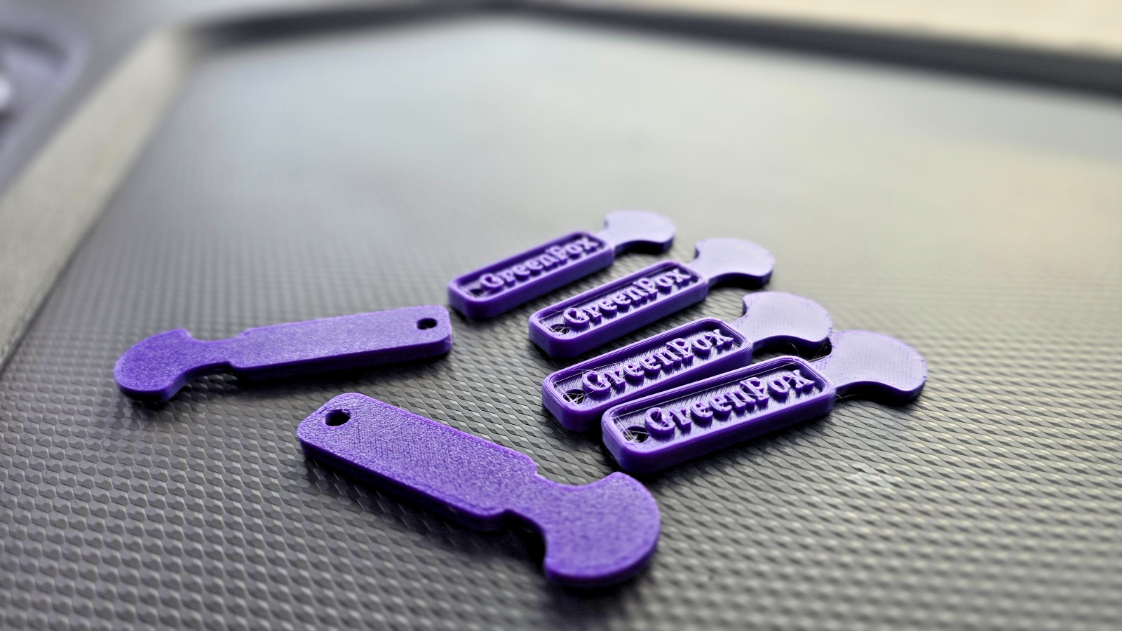 4x Removable Trolley Coin Keyring Supermarket £1 Pound Shopping Token PURPLE