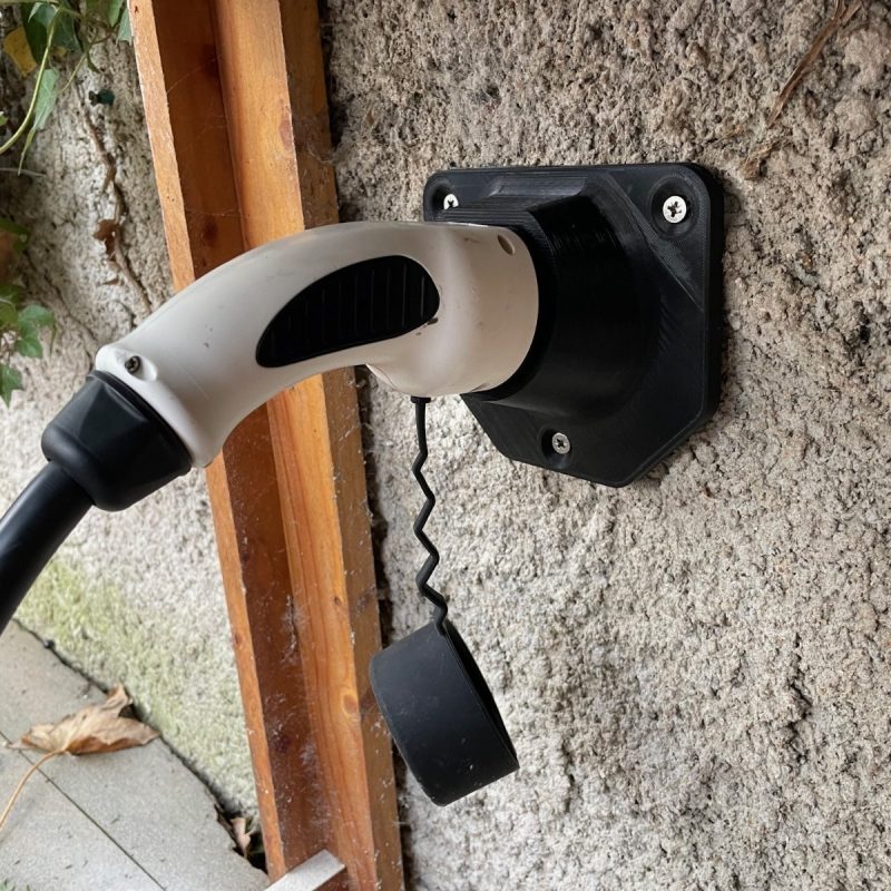 Type 2 EV Charger Wall Mount Bracket Holder for Electric Vehicle Plug Socket