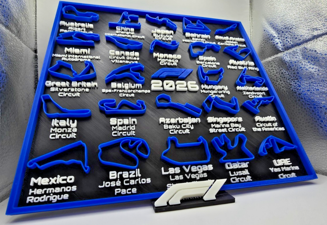 F1 2026 BLUE Race Track Display with Stand F1 Logo All Circuits Included - Gift - Image 3