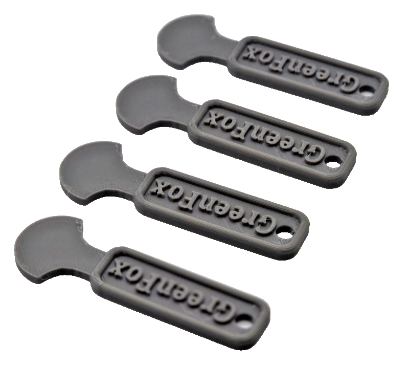 4x - Removable Trolley Coin Keyring Supermarket £1 Pound Shopping Token GREY