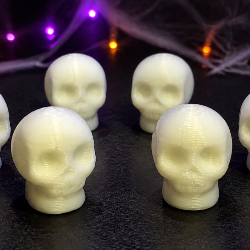 Set of 6 Mini Skull Decorations Halloween Treasure Hunt Party Game UK Made