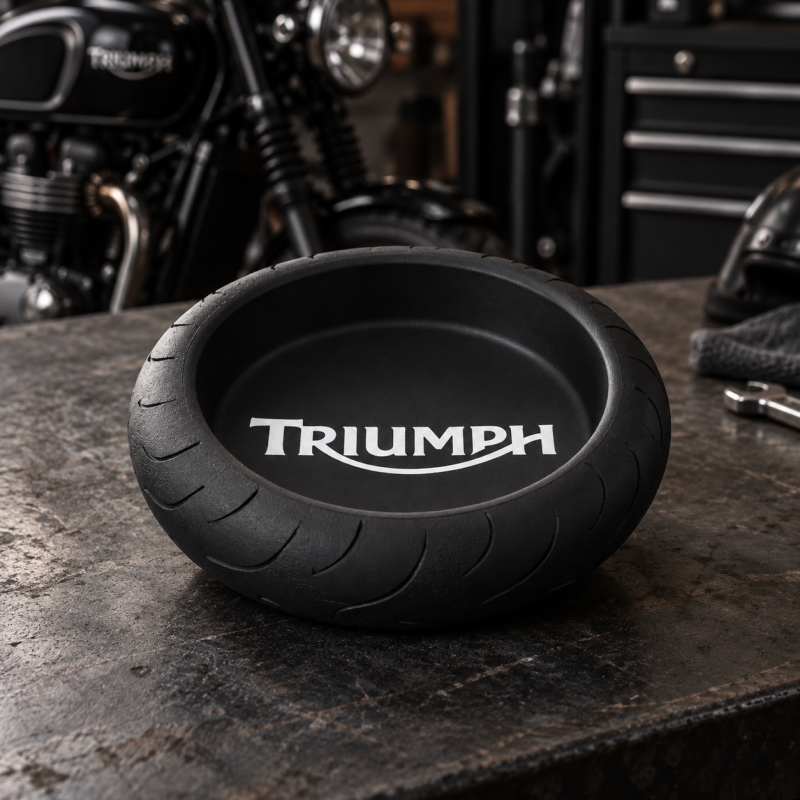 Triumph Motorbike Tyre Bowl Desk Tray Key Holder Garage Decor Gift for Bikers UK