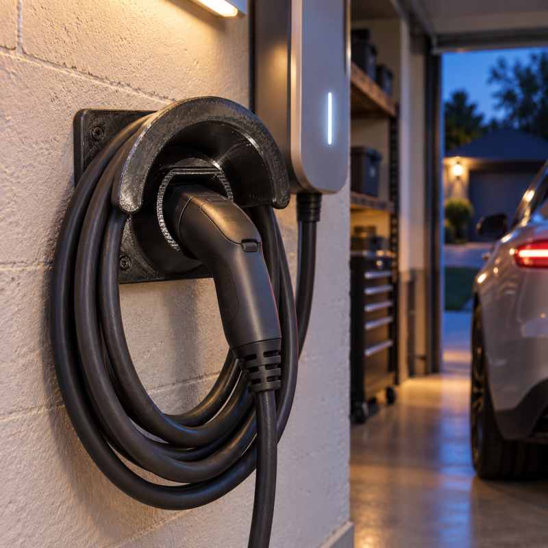 EV Charger Cable Holder Wall Mount Plug Heavy-Duty Organiser Electric Car UK GB