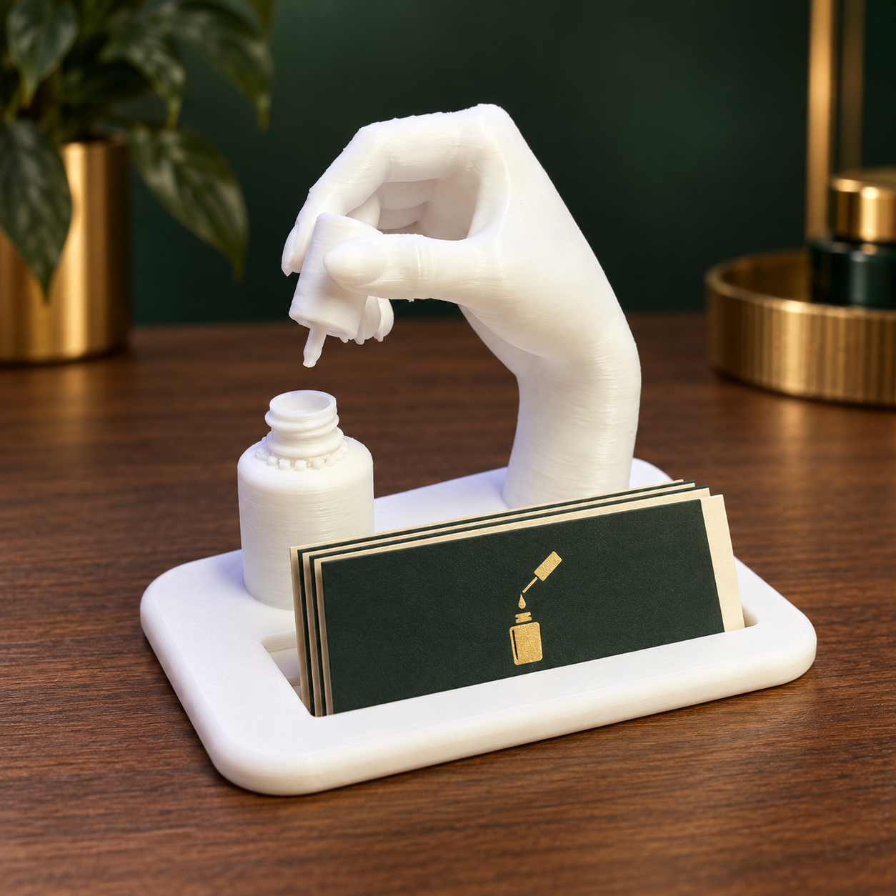 Nail Salon Business Card Holder Manicure Beauty Reception Display Decor White UK - Image 4