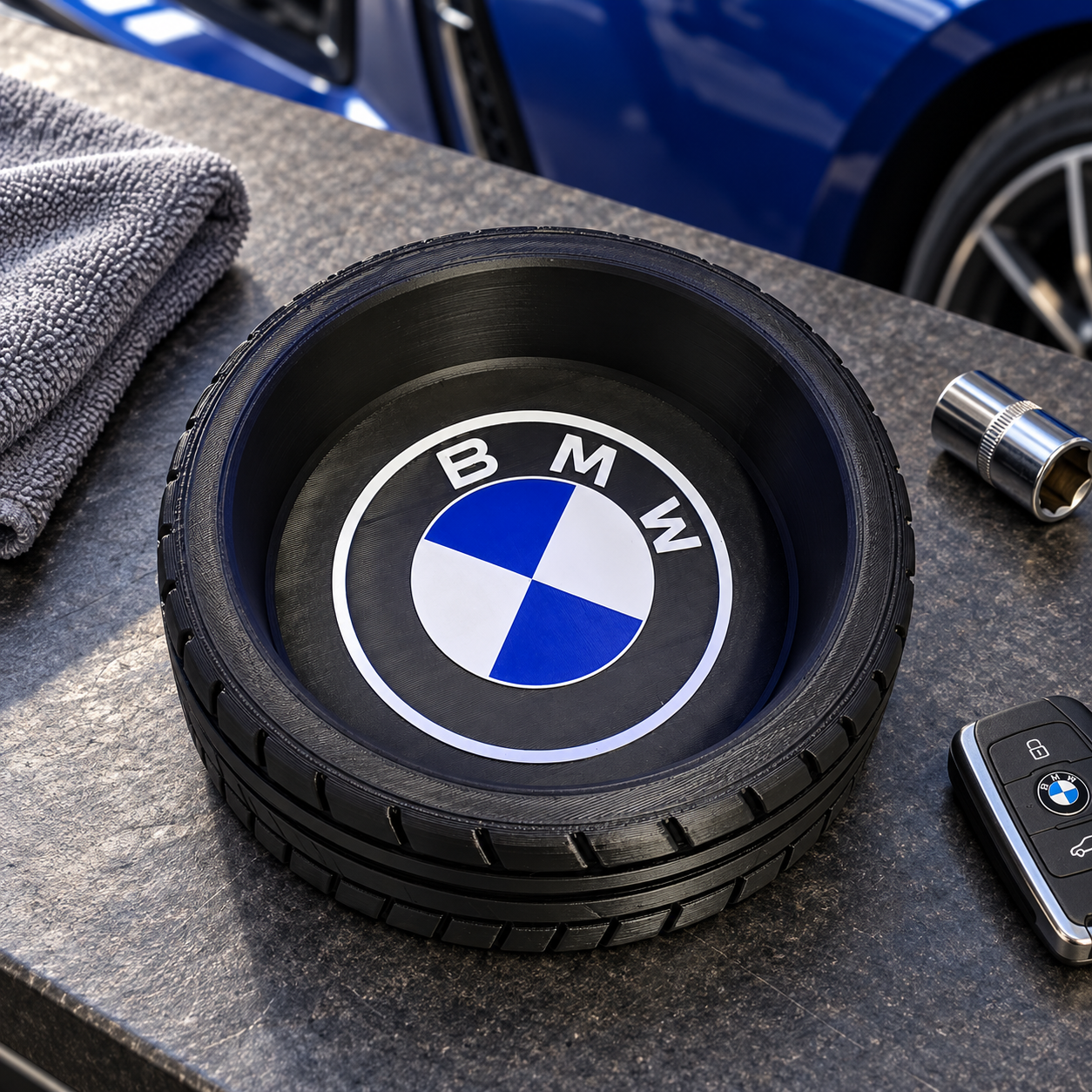 BMW Car Tyre Bowl Garage Desk Organiser Key Tray Motorsport Gift Home 🔥 LIMITED - Image 3